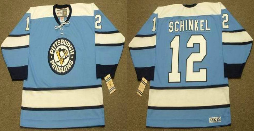 2019 Men Pittsburgh Penguins #12 Schinkel Light Blue CCM NHL jerseys->pittsburgh penguins->NHL Jersey